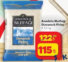 ANADOLU MUTFAĞI OSMANCIK PİRİNÇ 2,5 KG